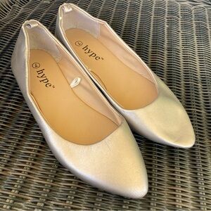 Hype Silver Ballet Flats Elegant Design